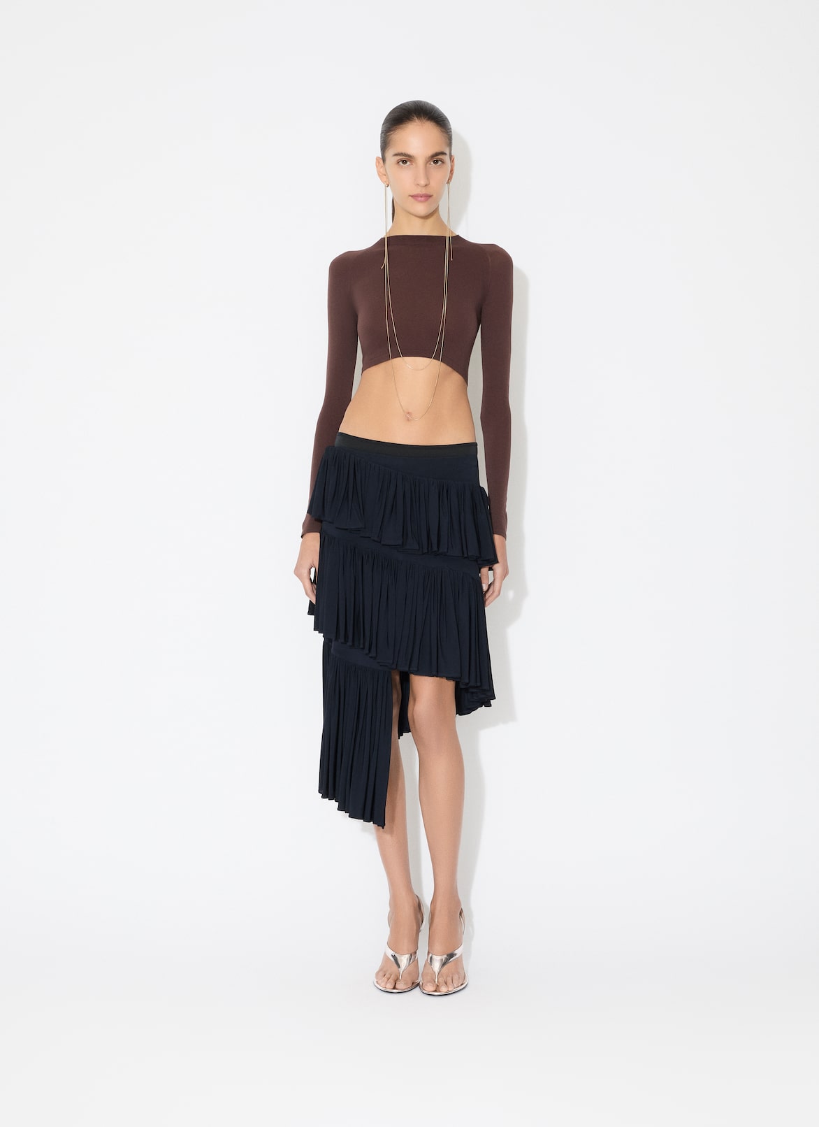 JERSEY SPIRAL SKIRT ALAÏA DARK NAVY JERSEY SPIRAL SKIRT